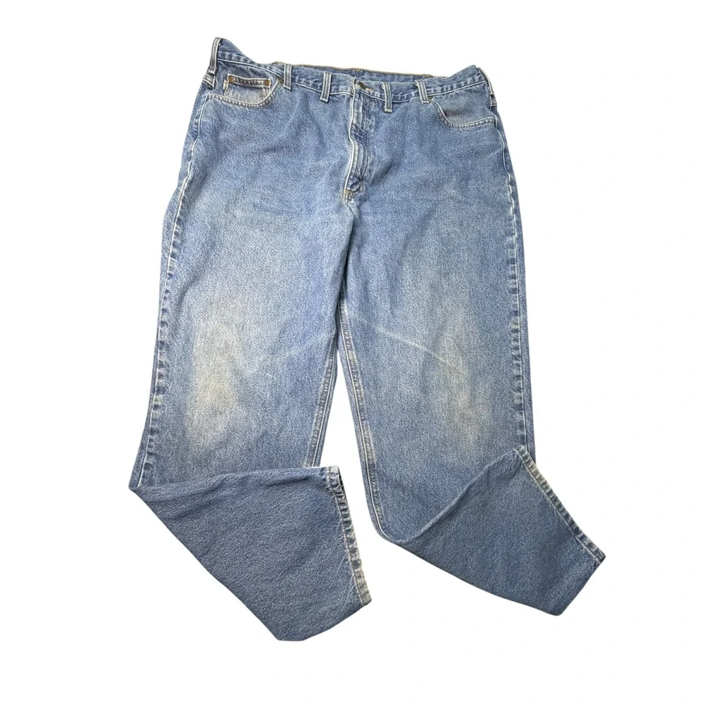 Carhartt B17 DST Relaxed Fit Jeans Mens 44x32‎ Blue Denim Workwear Pants